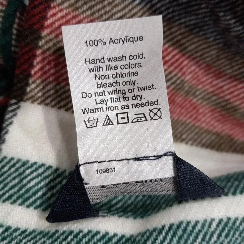NWOT J Crew Knit Scarf Multicolor Plaid One Size 76x24  Acrylic Blend